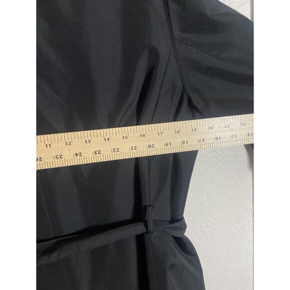 Eddie Bauer Womens Belted Black Polyester Trench Coat Size Medium - Picture 5 of 16